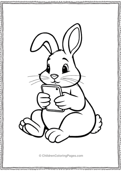 Rabbit-Using-Smartphone Free PDF Printable