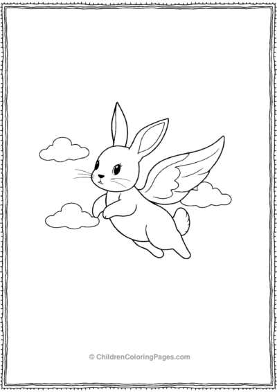 Rabbit-With-Angel-Wings-Flying-In-The-Sky Free PDF Printable