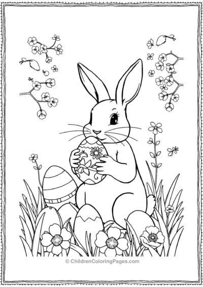 Rabbit-With-Easter-Eggs Free PDF Printable