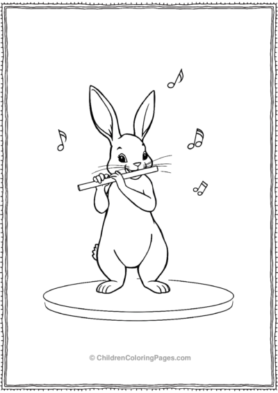 Rabit-Playing-Flute-On-A-Stage Free PDF Printable