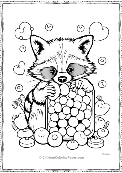 Raccoon-Hugging-A-Candy-Jar Free PDF Printable