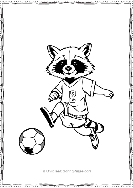 Raccoon Kicking A Football Free PDF Printable