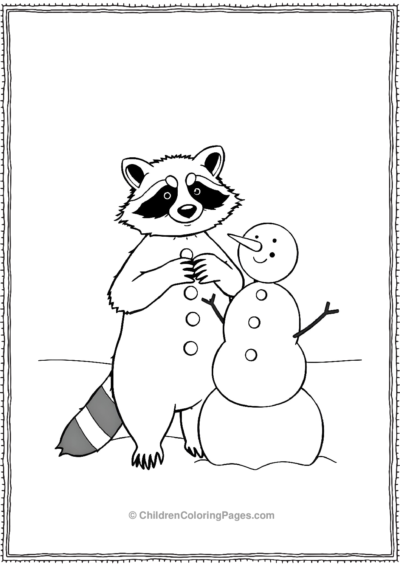 Raccoon-Matching-A-Snowman Free PDF Printable