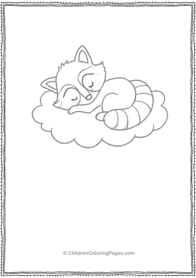 Raccoon-Sleeping-On-A-Fluffy-Cloud Free PDF Printable