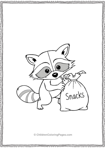 Raccoon-Stealing-A-Snack-Pouch Free PDF Printable