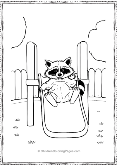 Raccoon-Taking-Slide Free PDF Printable