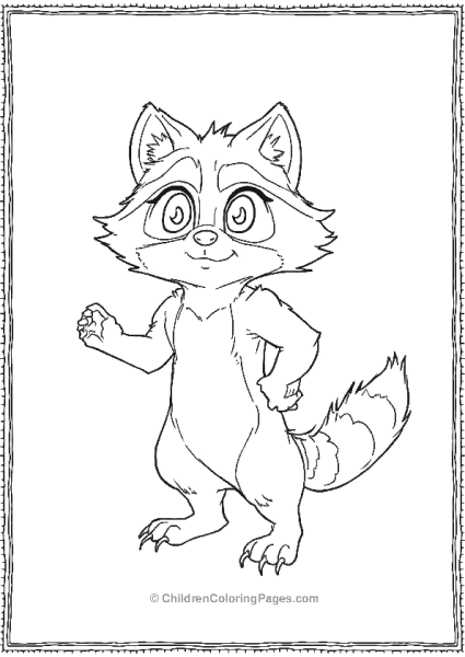 Raccoon Waving Hello Free PDF Printable