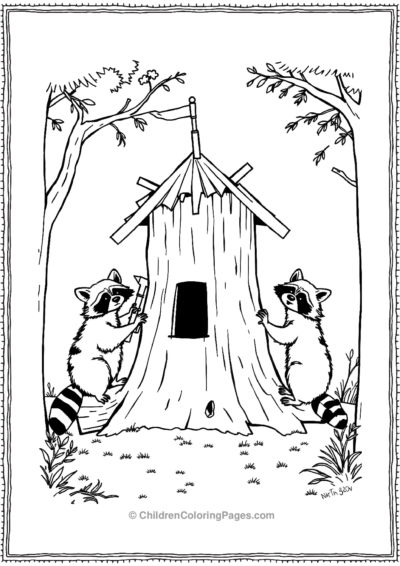 Raccoons-Building-A-Tree-House Free PDF Printable