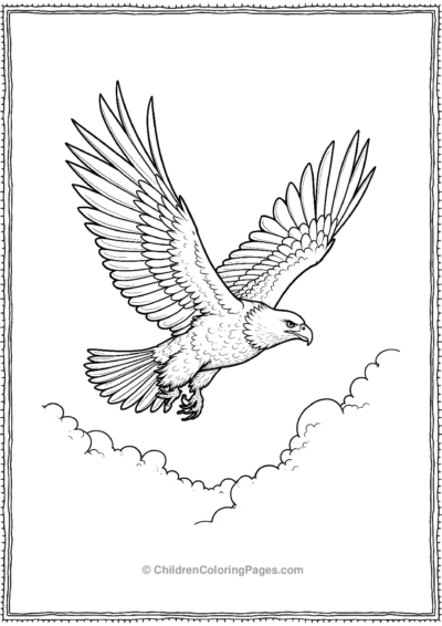 Realistic-Bald-Eagle-Soaring-Through-the-Sky Free PDF Printable