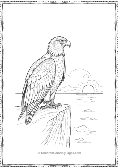 Realistic-Bald-Eagle-Standing-Proudly-on-a-Cliff Free PDF Printable