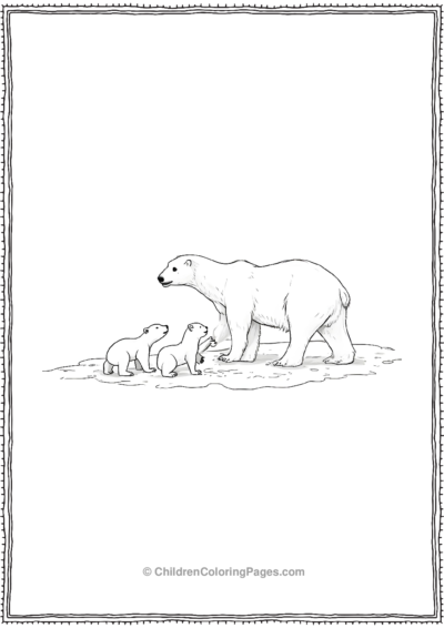 Realistic-Polar-Bear-Family Free PDF Printable