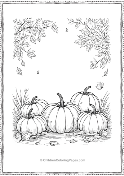 Realistic-Pumpkins-In-Autumn Free PDF Printable