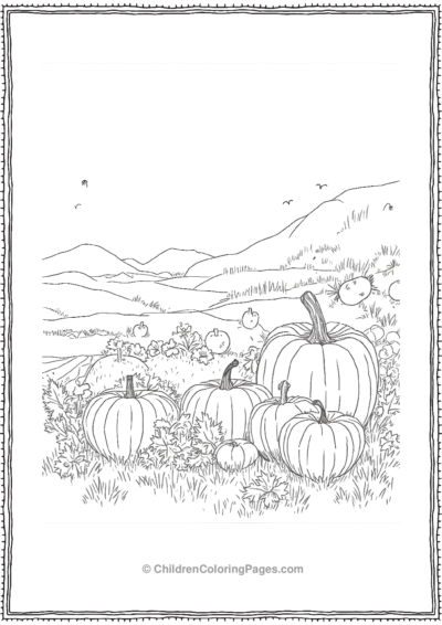 Realistic-harvest-scene-with-pumpkins Free PDF Printable