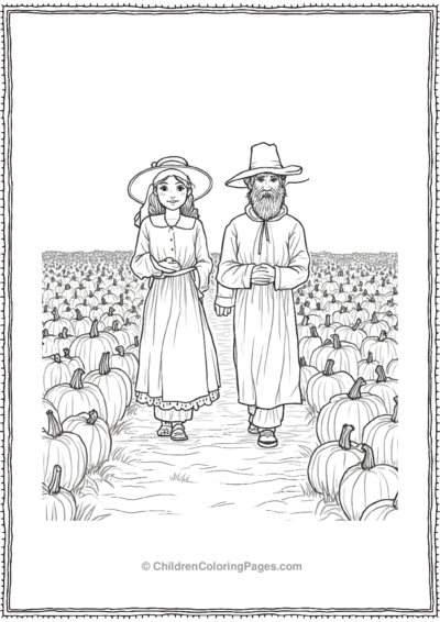 Realistic-pilgrim-couple Free PDF Printable