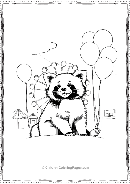 Red Panda At A Carnival Free PDF Printable