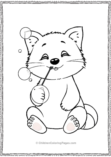 Red Panda Blowing Bubbles Free PDF Printable