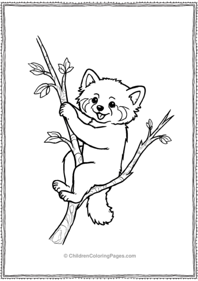 Red-Panda-Climbing-A-Tree-Branch Free PDF Printable