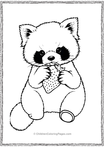 Red Panda Eating A Giant Straw Free PDF Printable