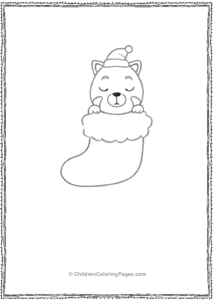 Red Panda Hidding Inside Santa S Sock Free PDF Printable