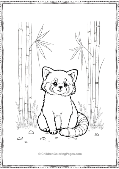 Red-Panda-In-A-Bamboo-Forest Free PDF Printable