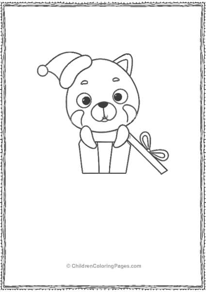 Red Panda In A Gift Box Free PDF Printable