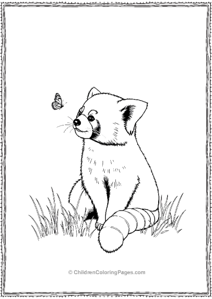 Red Panda In A Grass Field Free PDF Printable