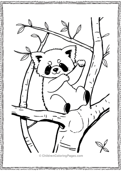 Red Panda On A Tree Free PDF Printable