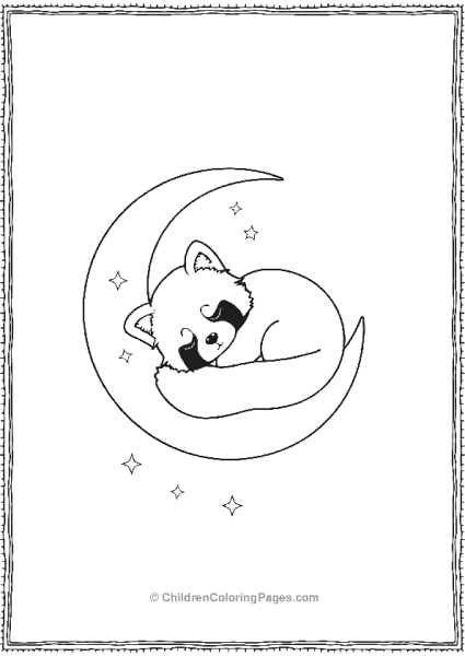 Red Panda On The Moon Free PDF Printable