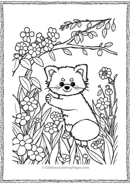 Red Panda Playing Hide And Seek Free PDF Printable