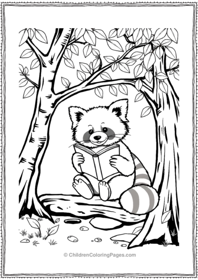 Red-Panda-Reading-A-Book Free PDF Printable