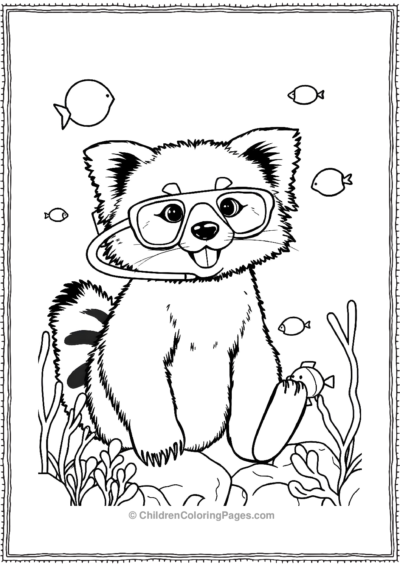 Red-Panda-Snorkeling Free PDF Printable