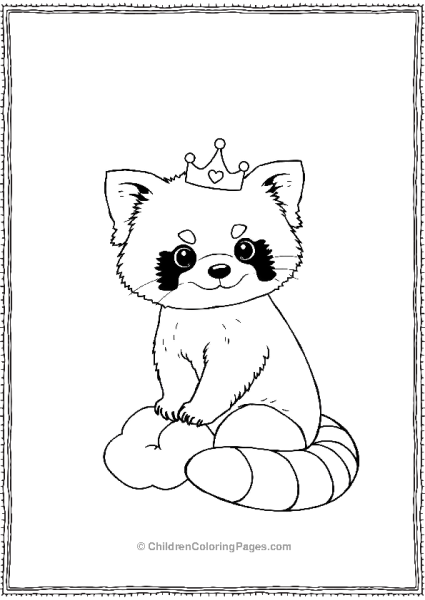 Red Panda Wearing A Crown Free PDF Printable