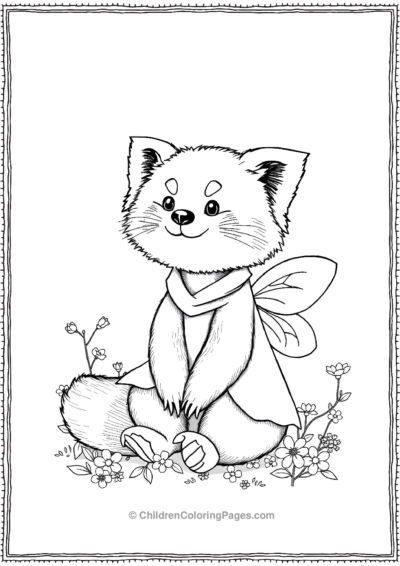 Red-Panda-With-Fairy-Wings Free PDF Printable