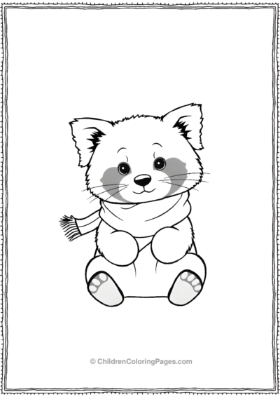 Red-Panda-Wrapped-In-A-Scarf Free PDF Printable