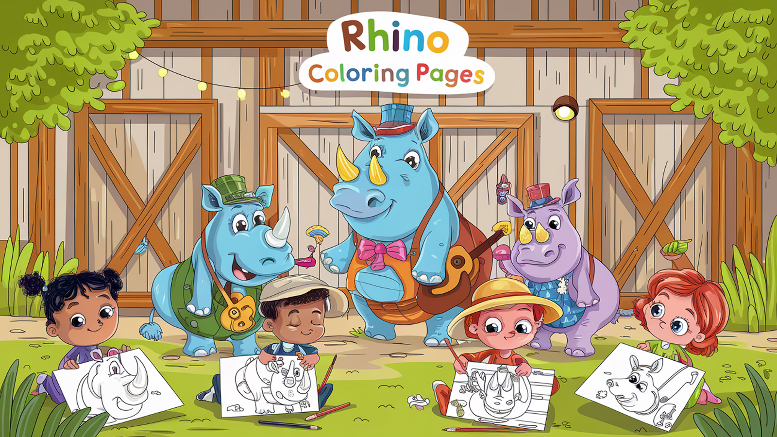 Rhino Coloring Pages for Kids: Free Printable PDFs! 🦏