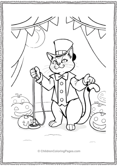 Ringmaster-Cat-Introducing-Halloween-Acts Free PDF Printable