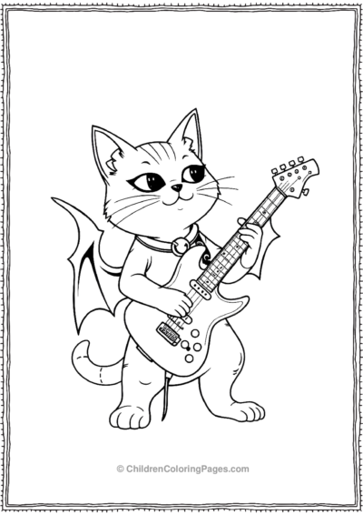 Rockstar-Cat-Playing-An-Electric-Guitar Free PDF Printable