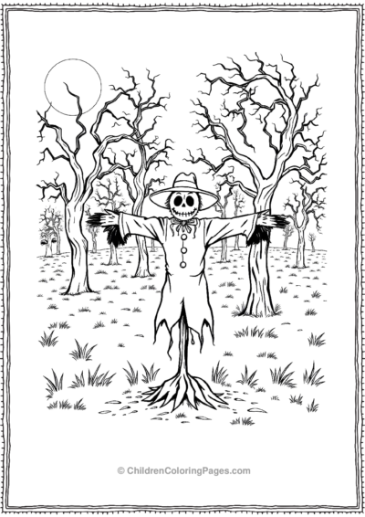 Scarecrow-in-a-spooky-forest Free PDF Printable