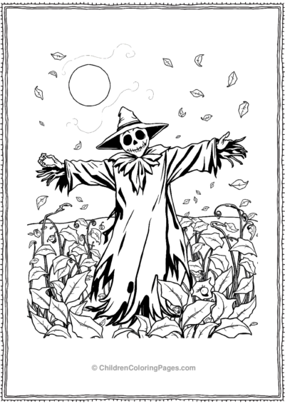 Scarecrow-twirling-in-wind-and-leaves Free PDF Printable