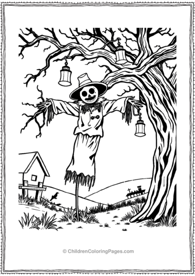 Scarecrow-under-a-tree Free PDF Printable