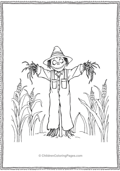 Scarecrow-with-twisted-straw-arms-reaching-out Free PDF Printable