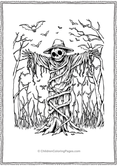 Scarecrow-wrapped-in-vines Free PDF Printable