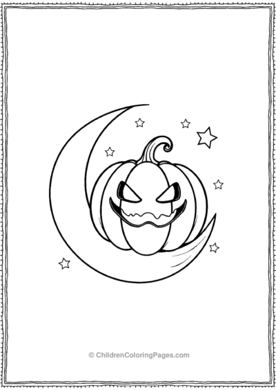 Scary-Pumpkin-On-A-Moon Free PDF Printable