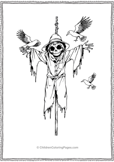 Scary-birds-holding-a-scarecrow Free PDF Printable