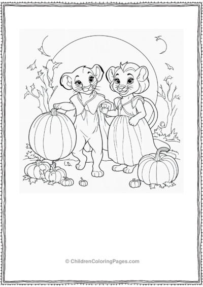 Simba-and-Nala-in-Ghost-Sheets Free PDF Printable