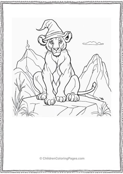 Simba With A Witch Hat Free PDF Printable