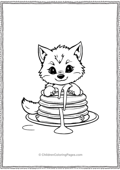 Simple-Baby-Werewolf-With-A-Stack-Of-Pancakes Free PDF Printable