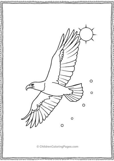 Simple-Bald-Eagle-Flying-in-the-Sky Free PDF Printable