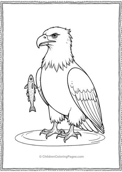 Simple-Bald-Eagle-Holding-a-Tiny-Fish Free PDF Printable