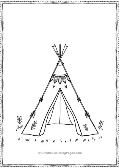 Simple-Teepee-With-Arrow-Designs Free PDF Printable